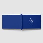 Livre D'or Élégant, Classique, Monogramme, Bleu, Mariage (Complet)