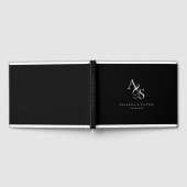 Livre D'or Élégant, Classique, Monogramme, Noir, Mariage (Complet)