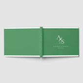 Livre D'or Élégant, Classique, Monogramme, Vert-Forêt, Mariag (Complet)