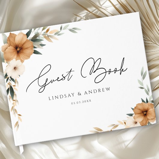 Livre D'or Elegant Copper Earthy Botanical Wedding
