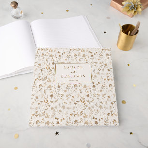 Livre D'or Élégant Crème Floral Botanique Vintage