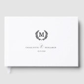 Livre D'or Elegant Crest Monogram Wedding White (Recto)