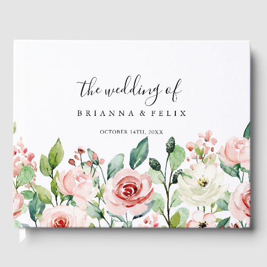 Livre D'or Élégant Dainty Automne Mariage Floral (Recto)