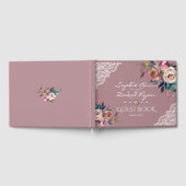 Livre D'or Elégant Dusty Blue Dusty Rose Fleurs Mariage (Complet)