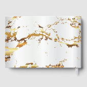 Livre d'or élégant en marbre et satin blanc (Verso)
