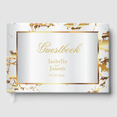 Livre d'or élégant en marbre et satin blanc (Recto)