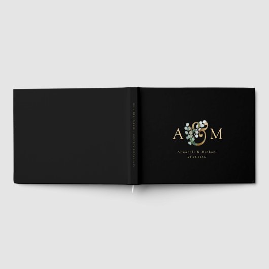 Livre D'or Élégant Eucalyptus Ampersand Mariage Napkin (Complet)