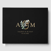 Livre D'or Élégant Eucalyptus Ampersand Mariage Napkin (Recto)