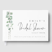 Livre D'or Élégant Eucalyptus Script Mariage Prénuptial (Recto)