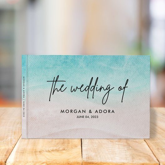 Livre D'or Elégant Faire-part de mariage d'aquarelle d'été de