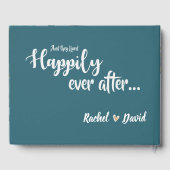 Livre D'or Élégant Feuille bleu vert Mariage moderne (Verso)