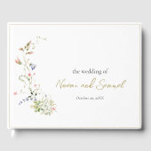 Livre D'or Elégant Fleur sauvage Aquarelle Delicate Mariage (Recto)