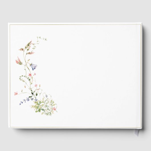 Livre D'or Elégant Fleur sauvage Aquarelle Delicate Mariage (Verso)