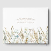 Livre D'or Elégant Fleur sauvage aquarelle Mariage rustique (Verso)