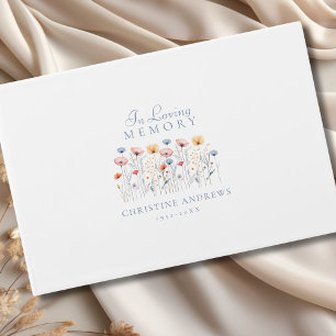 Livre D'or Élégant, Fleur sauvage "En mémoire de l'amour" fun