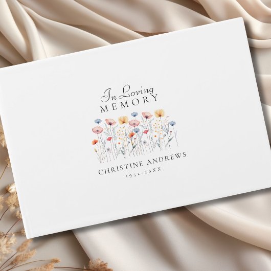 Livre D'or Élégant, Fleur sauvage "En mémoire de l'amour" fun