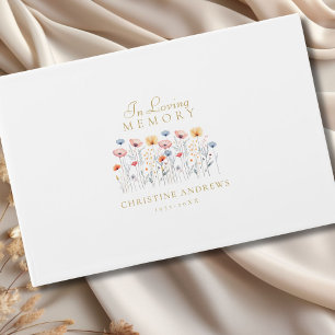 Livre D'or Élégant, Fleur sauvage "En mémoire de l'amour" fun