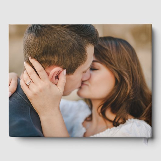 Livre D'or Élégant Fleur sauvage Meadow Cream Photo Mariage (Verso)