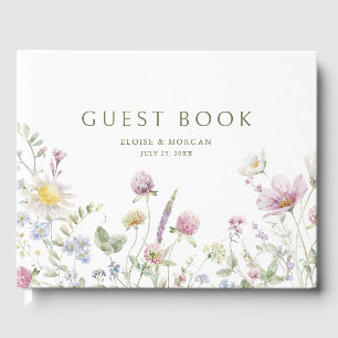 Livre D'or Élégant Fleur sauvage Pastel Soft Mariage botaniqu