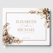 Livre D'or Élégant Fleur sauvage rustique Boho Terracotta (Recto)