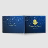Livre D'or Élégant flocon de neige mariage bleu marine (Complet)