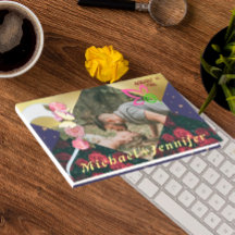 Élégant Floral Minimaliste Personnalisé Photo Mari