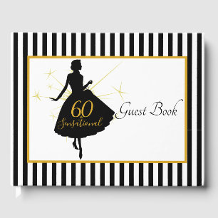 Livre D'or Elégant Gold Black 60e anniversaire fête