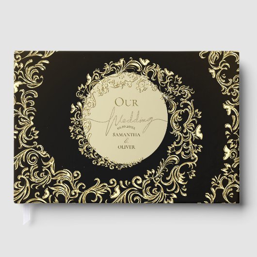 Livre D'or Elegant Gold Mariage damassé (Recto)