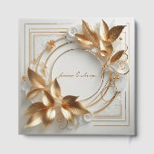 Livre D'or Elegant Gold Monogram Wedding Guest Book (Verso)