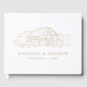 Livre D'or Elegant Gold Rustic Grange Mariage photo (Recto)