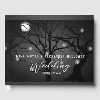 Livre D'or Élégant gothique Forêt foncée Mariage photo