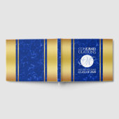 Livre D'or Élégant Graduation Monogramme Bleu Marbre Or Huile (Complet)
