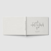 Livre D'or Elegant Gray Botanical Monogram Wedding (Complet)