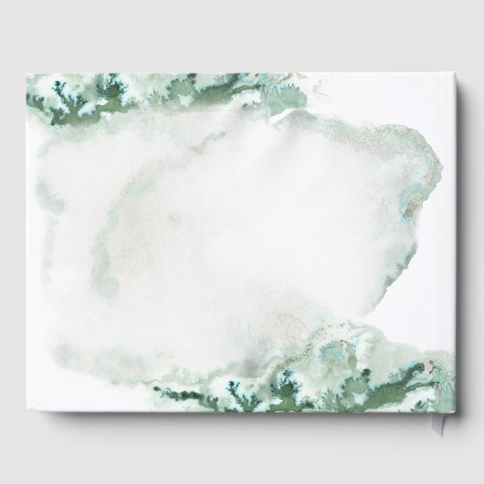 Livre D'or Elégant Green Ombre Marble Mariage Guestbook (Verso)