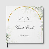 Livre D'or Elegant Greenery & Gold Arch Wedding Guest Book (Recto)