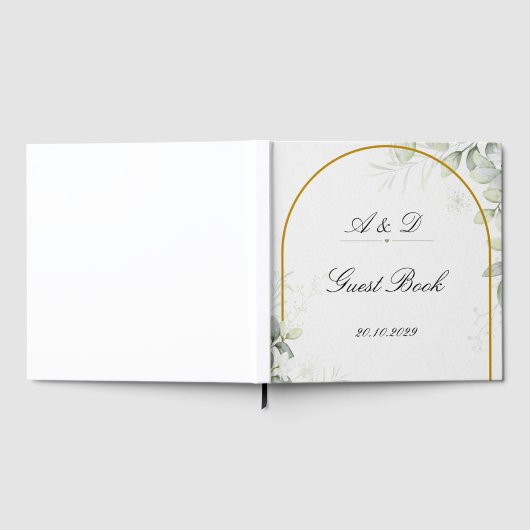 Livre D'or Elegant Greenery & Gold Arch Wedding Guest Book (Complet)