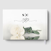 Livre D'or Élégant long Stemmed Ivory White Rose Mariage (Verso)
