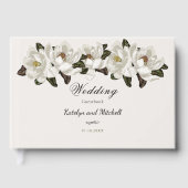 Livre D'or Élégant Magnolia fleurit Mariage (Recto)