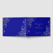 Livre D'or Élégant mariage bleu argent gris flèches Script (Complet)