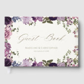 Livre D'or Élégant Mariage botanique violet (Recto)