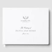 Livre D'or Élégant mariage calligraphie script & monogramme (Recto)
