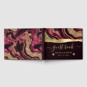 Livre D'or Élégant Mariage d'agate de Parties scintillant rou (Complet)