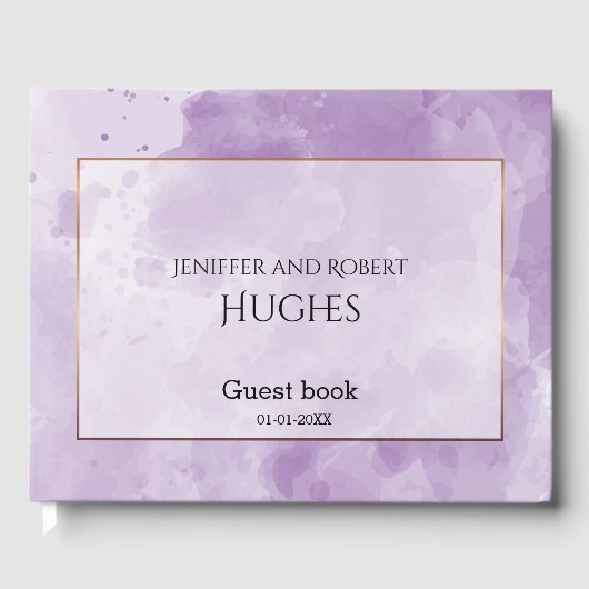 Livre D'or Élégant mariage d'aquarelle Lavender (Recto)