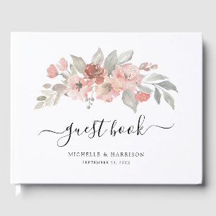 Livre D'or Élégant Mariage d'aquarelle rose pâle