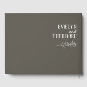 Livre D'or Élégant Mariage de Fleur d'Art Neutre Line (Verso)