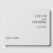 Livre D'or Élégant Mariage de Fleur d'Art Neutre Line (Recto)