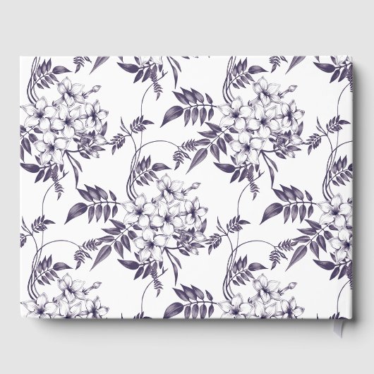 Livre D'or Élégant Mariage de photo de la flore botanique (Verso)