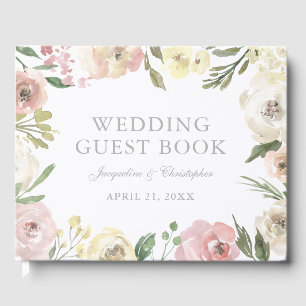 Livre D'or Élégant Mariage de pivoine d'été rose pâle rose