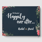 Livre D'or Élégant Mariage de script floral gris-gris-brindil (Verso)