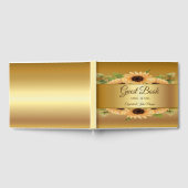 Livre D'or Élégant Mariage de tournesols or (Complet)